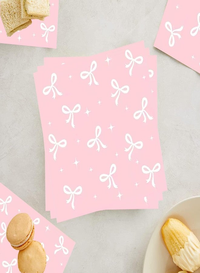 HSPAIDYP 100Pcs Pink Bow Cocktail Napkins Conquette Birthday Decorations Napkins Pink Bow Dessert Napkins For Pink Bow Theme Bachelorette Bridal Baby Shower Bow Girl Birthday Party Decor (Pink) - Image 4